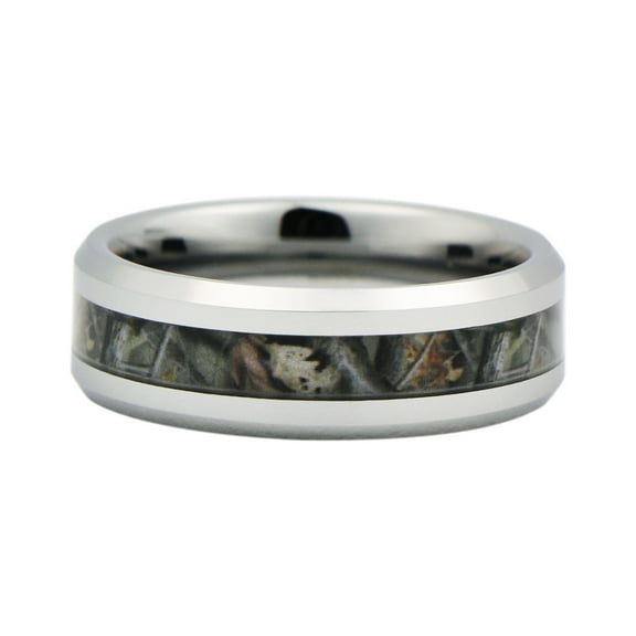 Unisex Camo Hunting Tan/Brown/Green Camouflage 7mm Tungsten Wedding Band Ring