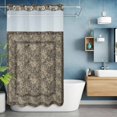 thumbnail image 6 of No Hook Shower Curtains with Snap-in Liner Set, Grey Boho Waterproof Hotel Style Bathroom Shower Curtain, Vintage Ethnic Tribe Abstract Art Floral Breathable Mesh Top Window Bath Curtains 36''x72'', 6 of 9