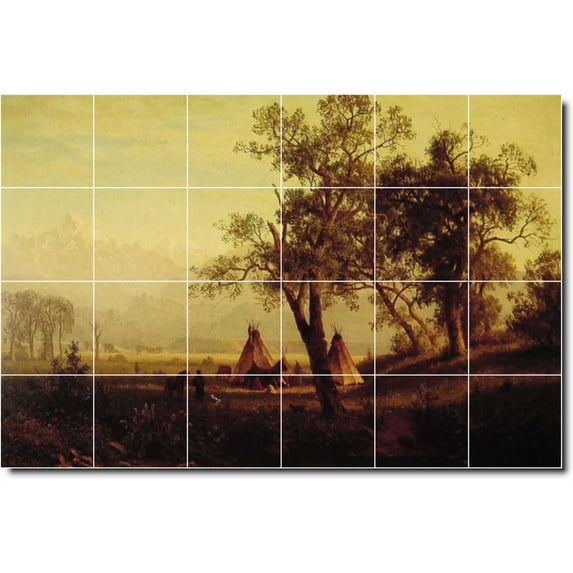 Ceramic Tile Mural-Albert Bierstadt Landscapes Painting 118. 48" w x 32" h using (24) 8 x 8 ceramic tiles