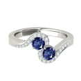 thumbnail image 2 of Aonejewelry 1.10 Ct Two Stone Sapphire and Diamond Ring 14K White Gold, 2 of 4