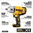 thumbnail image 2 of Llave Impacto ½'' XR Alto Torque 20V MAX DEWALT DCF899B, 2 of 9