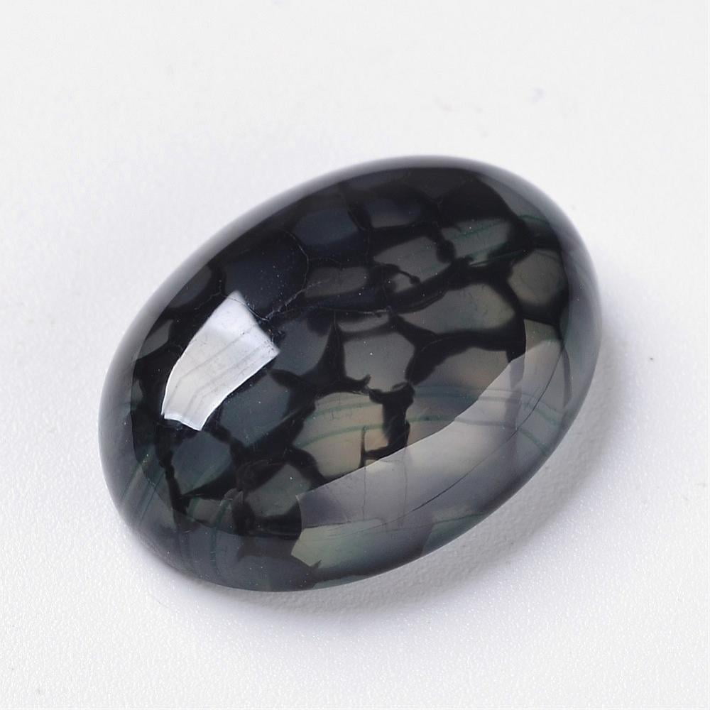 10pcs Dragon Veins Cabochons Flat Back Oval Dyed Dark Cyan 40x30x7mm
