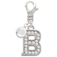 thumbnail image 2 of Delight Jewelry Silvertone Crystal Initial - B - - Silvertone Clip on Charm with Clear Crystal Drop, 2 of 5