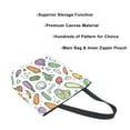 thumbnail image 3 of FORMRS Womens Canvas Tote Bag with Zipper Inner Pocket Shoulder Handbag, Purple Vegetables Pattern, 3 of 7