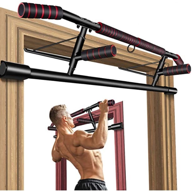 GoFit Elevated Chin Up Station, No Screw Strength Training Pull up 