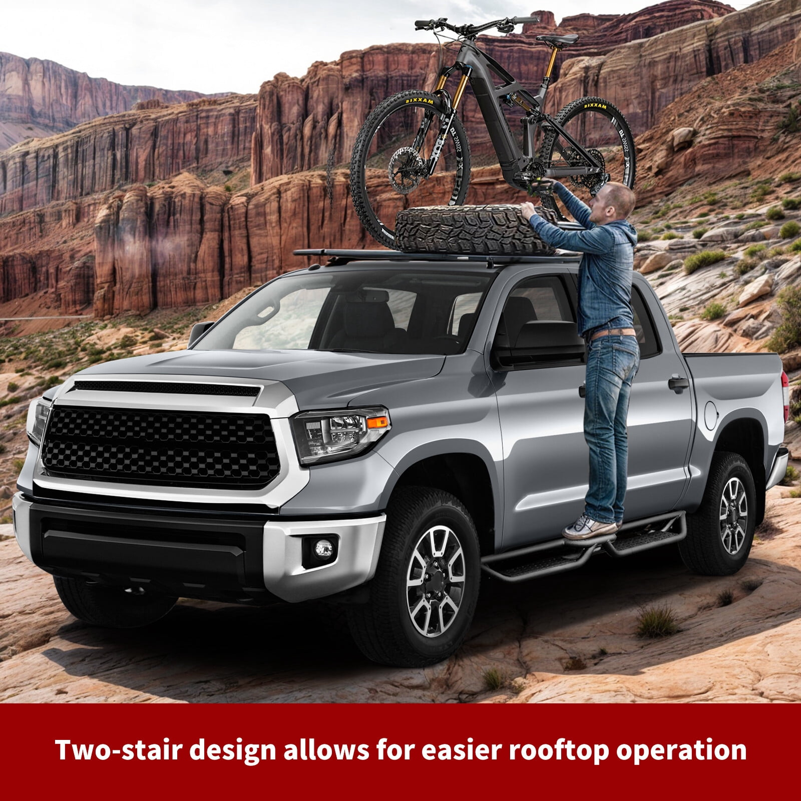 Running Boards for 2007-2021 Toyota Tundra CrewMax Cab Drop Side Step Nerf Bars