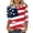 Multicolor#03, variant on 3/4 Sleeve Plus Size Patriotic Tops for Women Trendy USA Flag 4th of July American Red White Blue Star Stripe Printed Oversized Crewneck Holiday T-Shirt Multicolor#12 XXL