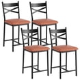 thumbnail image 1 of Juego de 4 Taburetes de Bar con Respaldo - Sillas Altas Tapizadas con Cojín Grueso para Cocina, Comedor o Cafetería, 1 of 9
