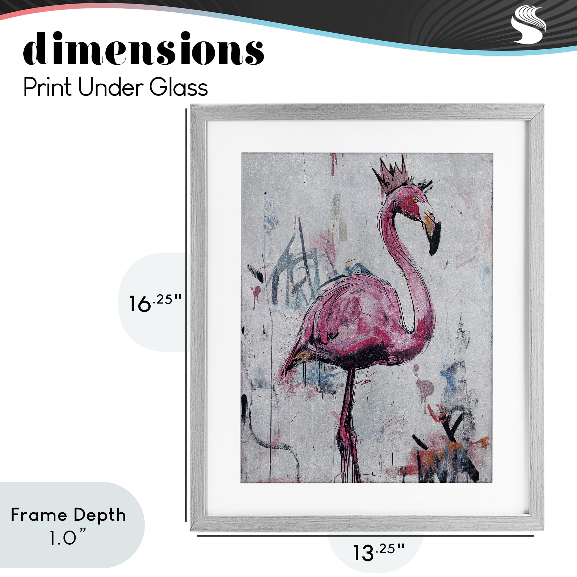 Stupell Industries Urban Feather Glow Gray Framed Print Under Glass, design by Svetlana Aleynikova