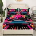 thumbnail image 3 of Erosebridal Racing Car Sheet Set Queen, Street Stripes Bedding Sets Queen Size, Flamingo Decor 4 Pieces, 3 of 7