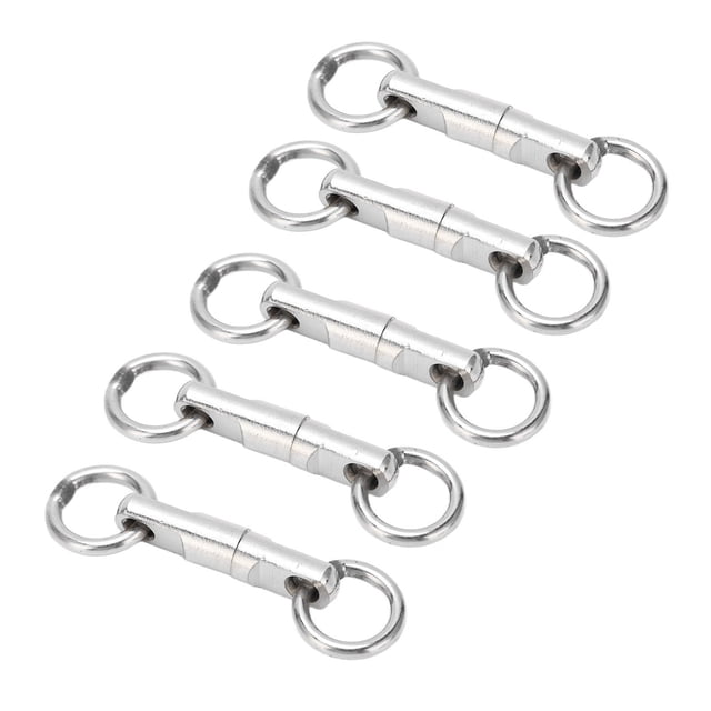 Type de Colonne Anneau Pivotant Pivotant Type de Colonne de Connecteur de Crochet Roulement Pivotant de Pêche Crochet Accessoires de Pêche 5pcs/lot en Acier Inoxydable Type de Colonne Roulement de Bague