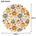 thumbnail image 6 of Fall Pumpkins Leaves Pattern Round Tablecloth 60" X 60",Wrinkle Wipeable Table Cloth for Kitchen Dining Room Picnic Patio Party, 6 of 6