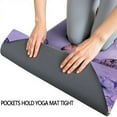 thumbnail image 3 of Purple Butterfly Flower Pattern Hot Yoga Mat Towel Non Slip for Hot Yoga - Quick-Drying Yoga Mat Cover with 4 Corner Pockets with Travel Bag - Hot Yoga Towel Non Slip 70"x26", 3 of 6