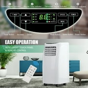 Costway 8000 BTU ASHRAE Portable Air Conditioner & Dehumidifier Function Remote w/ Window Kit White