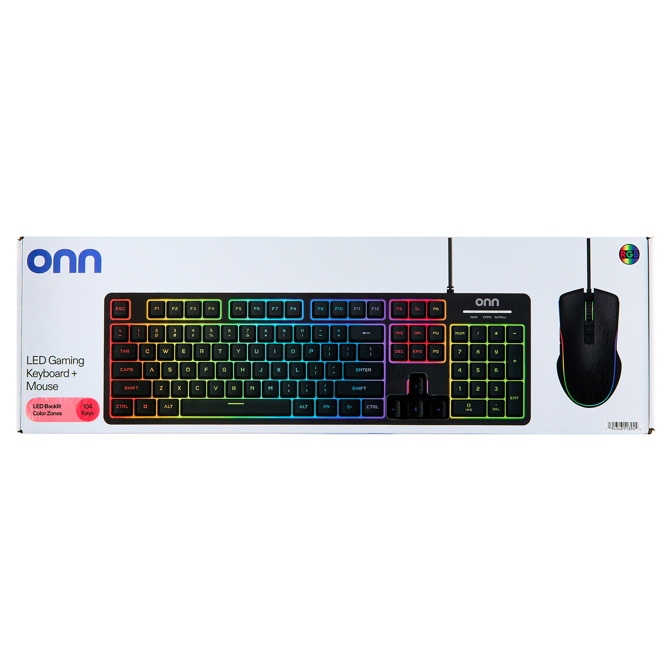 Combo de teclado y mouse gamer de membrana con cable onn con retroiluminación LED para mayor visibilidad 2