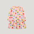 thumbnail image 2 of Robe pour Bébé Fille, Longue Robe à Manches, Robe Polyvalente à Fleurs pour Filles à Col Rond et Manches Longues, Robe Décontractée Ample, Robe d'Anniversaire pour Fille, Robe d'Été Décontractée, 2 of 9