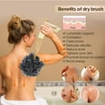 thumbnail image 4 of Long Handle Loofah Back Scrubber - Shower Loofah Bath Sponge Shower Puff Shower Sponge Long Handled Sponge for Shower Luffa Sponge Loofah Stick (Black), 4 of 7