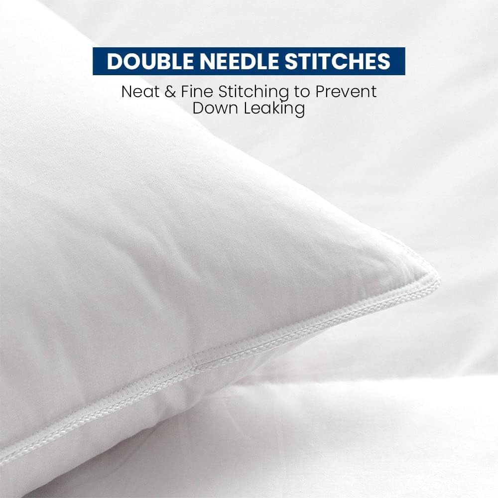 Luxurious Hotel Collection | Down Alternative Pillows Queen Size Set of 2 | Bed Pillows for Sleeping 20" x 28" | Medium Density Side, Back, or Stomach Sleepers Pillow