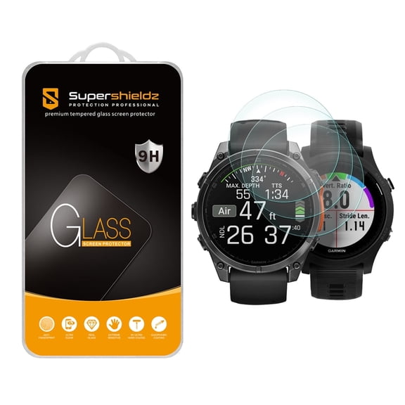 [3-Pack] Supershieldz for Garmin Fenix 8 / 8 Pro (Solar/Amoled) 47mm / Fenix E (47mm) / Garmin Forerunner 935 Tempered Glass Screen Protector, Anti-Scratch, Anti-Fingerprint, Bubble Free