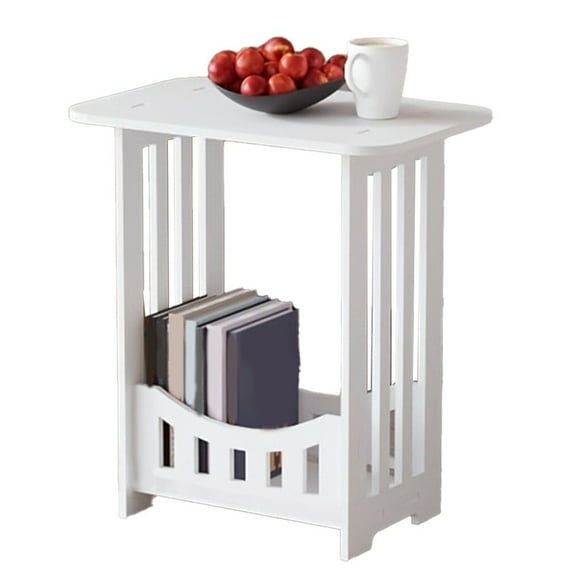Stylish Rectangular Side Table with Storage for Bedroom or Living Room