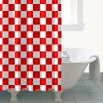 thumbnail image 4 of Red and Black Checkered Pattern Shower Curtain 84"x72" ,Bathroom Decorative Shower Curtains Set with 12 Hooks,Modern Waterproof Washable Shower Curtain, 4 of 6