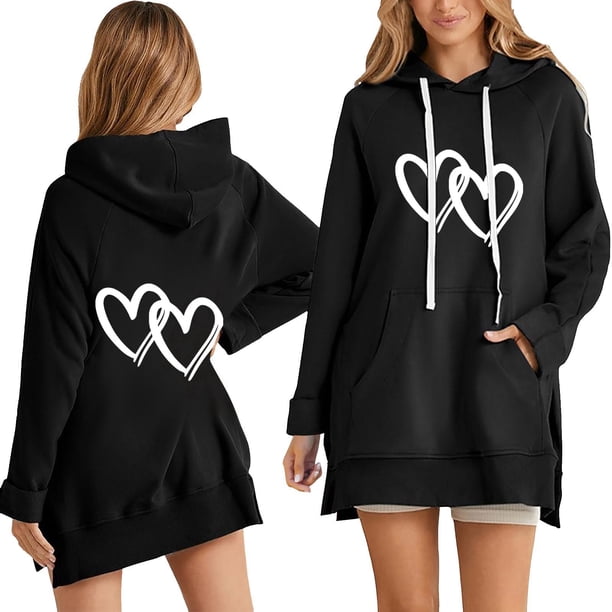 WILLBEST Vestido Mujer Sudadera Con Capucha Y Letras Estampadas Informales Para Mujer