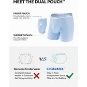 Separatec Mens Comfortable Soft Breathable Cotton Underpants Boxer Briefs, Black (7 Pack)