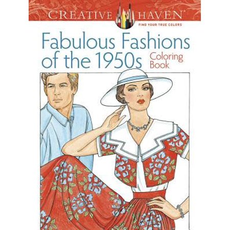 塗り絵[1950年代の華やかなファッション カラーリングブック Fabulous Fashions of the 1950s Coloring Book(全て未塗)] 洋書 英語 DOVER