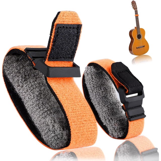 ORUYROP 2PCS Guitar String Mute Dampeners, Guitar Fret Wraps Mute, Bass Guitar String Cover Tape, Adjustable Bass Mute Silencer, Fretboard Muting Straps Belt, Musical Instrument Accessories-Or