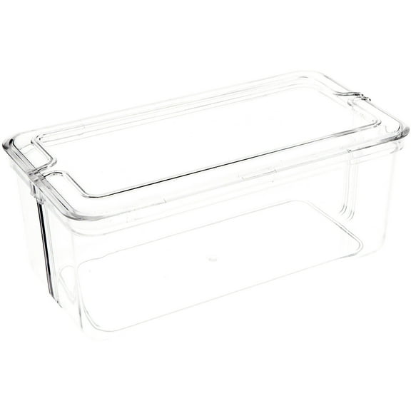 Pioneer Plastics 149C Clear Rectangular Plastic Container, 7.375" W x 3.6875" D x 3" H, Pack of 2