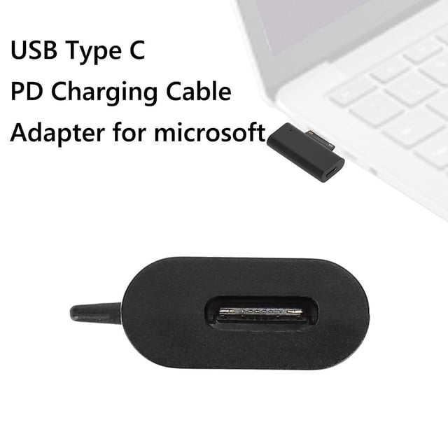 Convertidor de adaptador de cable de carga USB tipo C PD para Surface Pro 3 4 5 6 7