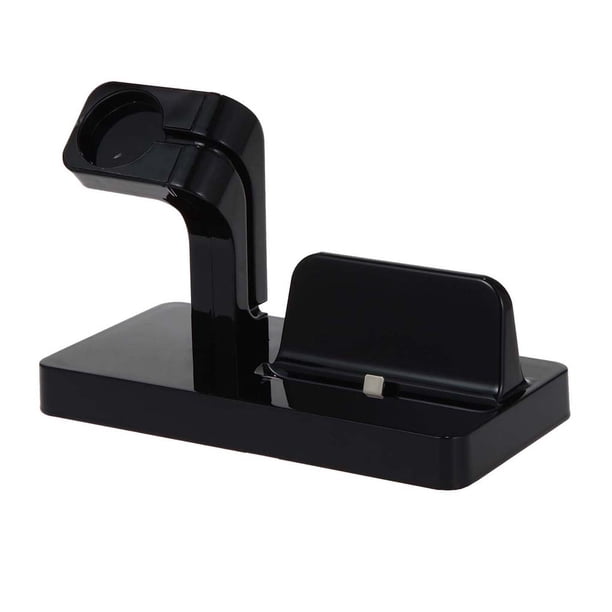 Base de carga Base de carga 2 en 1 Reloj inteligente Soporte de carga para teléfono Puerto USB Estación de carga, Negro Scienceny EL000780-03
