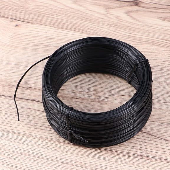 Toyvian 2Pcs Heavy Duty Black Vinyl Coated Wire for Gardening Fence and Repair Applications