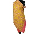 thumbnail image 2 of Sunflower Yellow Modal Scarves for Women Long Soft Wraps with Beautiful prints of Peacock Feathers Unique Accessory for Summer/Spring, 2 of 3