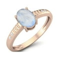 thumbnail image 2 of 7X5mm Oval Moonstone 925 Sterling Silver Rose Vermeil Solitaire Women Valentines Day Gifts Ring, 2 of 3