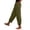 Blackish Green, variant on Women's Stacked V Hem Trousers, High Waist Casual Slub Cotton Pants with Elastic Waistband, Relaxed Fit Long Pants for Daily Wear, Vacation and Loungewear Beige XXL