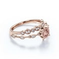 thumbnail image 2 of Antique Dazzling Boho & hippie 1.75 Carat Round Cut Morganite And Diamond Moissanite Unique Engagement Ring, Wedding Ring in10k Solid Rose Gold, Affordable Gift For Woman, Bridal Set, Matching Band, 2 of 3