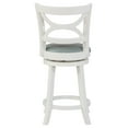 Sawyer 24" Counter Stool with Swivel, Cream with Sky Blue Fabric