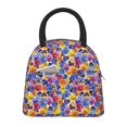 thumbnail image 2 of Haiem The Garden Tricolor Pansy Flower Printed Lunch Bag Women, Lunch Box Lunch Bag for Women, Small Leakproof Cute Lunch Tote Large Capacity Reusable Insulated Cooler Lunch Container, 2 of 6