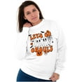 thumbnail image 3 of Cute Halloween Ghosts Let's Go Ghouls Women Crewneck Sweatshirt Brisco Brands X, 3 of 6