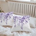 thumbnail image 6 of Purple Eucalyptus Leaves Throw Pillow Covers 16x16 Inch Set of 2, Spring Rustic Botanical Waterproof Outdoor Pillow Covers, Decorative Cushion Pillowcases for Couch, Sofa, Bed, Garden, Patio, 6 of 9