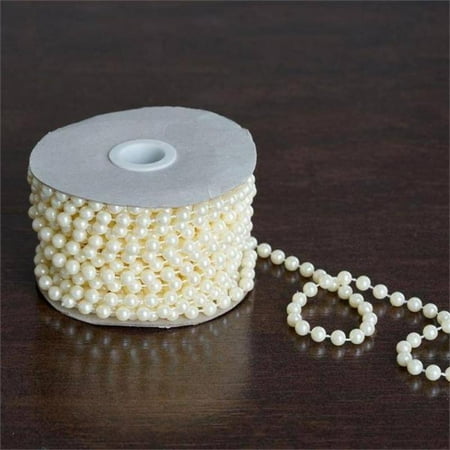 Efavormart 6mm Pearls Ivory 12 Yards String Beads Faux Pearl Beads