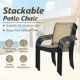 thumbnail image 5 of Costway Set of 10 Patio Dining Chairs Stackable Armrest Backrest no Assembly, 5 of 9