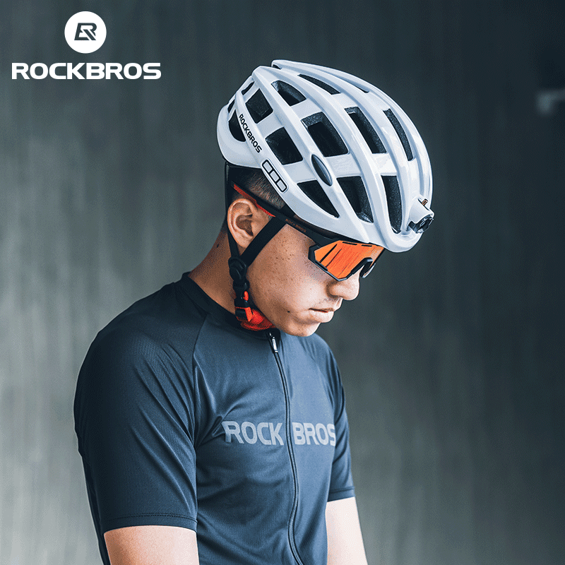 Rockbros Bicycle Helmet with USB Rechargeable HeadLight Safety riding/working Headgear,Red