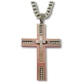 thumbnail image 6 of Keepsake Cross Pendant With A Curb Chain For Men 18kt Gold Plated, 6 of 9