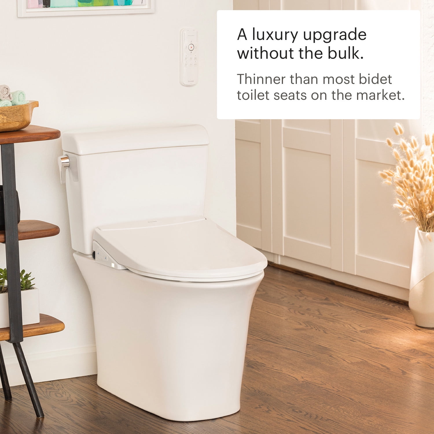 Brondell Swash Thinline T44 Luxury Bidet Toilet Seat with Remote Control, Elongated White