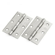 Unique Bargains 64mm x 43mm Closet Cabinet Gate Door Hinge Silver Gray 2Pcs