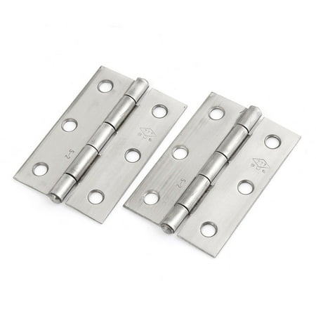 Unique Bargains 64mm x 43mm Closet Cabinet Gate Door Hinge Silver Gray 2Pcs
