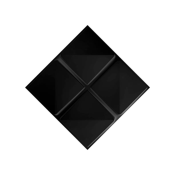 PANEL 3D DECORATIVO 50X50 CM 20 PZAS COLOR NEGRO FIGURA CUADROS