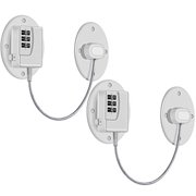 2 Pack Refrigerator Lock - Heavy Duty Combination Fridge Lock, Child/Baby Proofing Lock for Cabinets, Closets, Drawers, Window and More, Easy Install and Use (White)